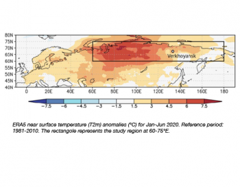Anomalia termica in Siberia luglio 2020